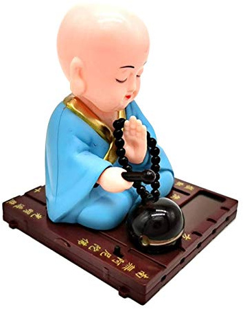 Tubayia Solar Monk Figure Wobble Figure Toy Decorative Figure Decoration for Home, Office, Car (Blue)