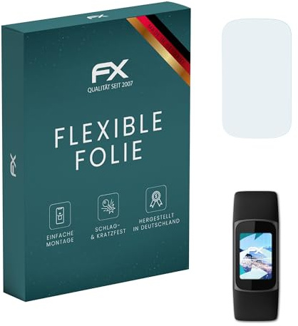 atFoliX Screen Protector compatible with Fitbit Charge 5 Protector Film, ultra clear and flexible FX Screen Protection Film (3X)