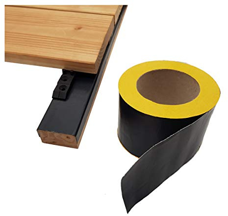 10.000 mm x 75 mm x 0,6 mm Butyl Terrassen Abdeckband Rolle Holz & Unterkonstruktionen - einseitig selbstklebendes Holzschutz Band (4 Rollen (Gesamt 40 Meter))