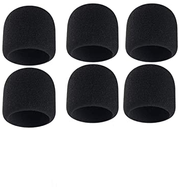 6 Pièces Microphones Anti-Vent Mousse, Filtre Anti Pop Vent en Mousse, Microphone Housse en Mousse, pour KTV, Performance Sur Scène, Entrevue, Réunion et Activités de Plein Air