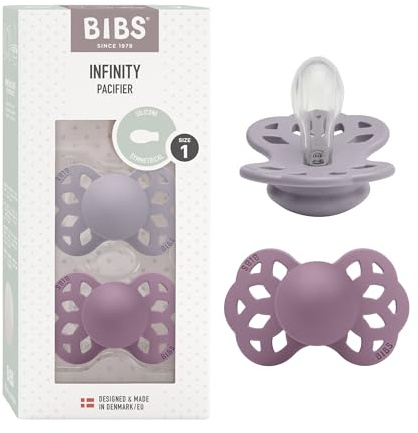 BIBS Infinity Schnuller, 0-6 Monate, 2er-Pack, Fossil Grey/Mauve