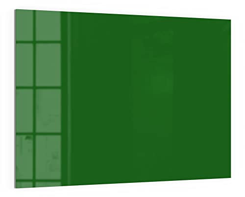 DEQORI Glas-Magnettafel | 120x90 cm groß | Unifarben - Dunkelgrün | Memo-Board aus Glas | Magnetboard inkl. Magnete, Stift & Tuch für Küche & Büro | Tafel magnetisch & beschreibbar