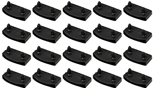 hifrom Supporti per rete a doghe, 20 pezzi, supporti laterali da 53 mm, per letti, accessori di collegamento singolo, letto matrimoniale, nero (20)