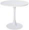 MEUBLE COSY Table Salle à Manger Ronde Scandinave 2-4 Personnes pour Salon Cuisine, en Bois d'ingénierie et métal, Blanc, 80x80x73cm