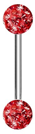 Taffstyle Piercing Barbell Stab mit Multi Ferido Kristall Kugeln