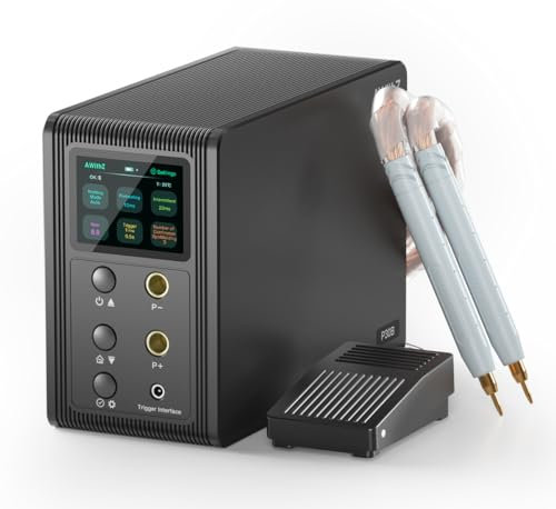 Battery Spot Welder, AWithZ 21.8 KW Capacitor Spot Welder, 2-in-1 Automatic & Foot Pedal Two Modes Battery Farad Welding Equipment for 18650/LiFePO4 Lithium Battery Pack Building (P30C)
