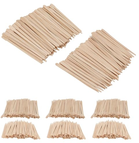 JOIKIT 2000 PCS Eyebrow Wax Sticks, 2 Style Wooden Wax Spatulas, Wood Wax Applicator Stick for Face Eyebrow