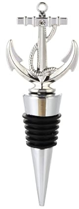 Haletia Wine Bottle Stoppers, Boat Anchor Shape Champagne Stopper, Reusable Bottle Saver Sealer Wine Corks for Wine Champagne Prosecco Beer Spirits Collection