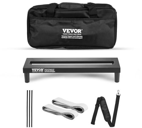 VEVOR Gitarrpedal, 380 x 155 x 62 mm, aluminiumlegering 0,37 kg superlätt gitarrpedal med bärväska fast rem, passar 4–6 gitarrpedaler, liten
