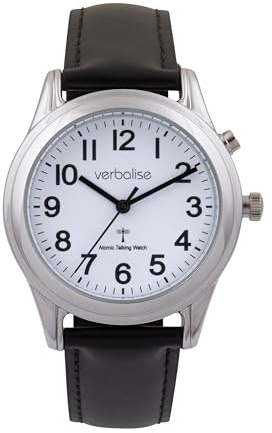 Verbalise Men's Radio-Controlled Talking Watch Speaks Time, Date. Ideal for Blind, Visually Impaired and Elderly UK No1. - VMRC-1-LBK