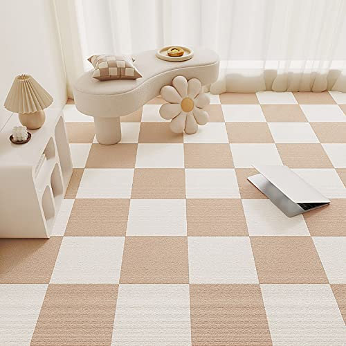 Teppichfliese selbstklebend rutschfeste Teppichquadrate, 30 x 30 cm, 10 Fliesen, Selbstklebende Teppichfliesen, 0,4 cm Florhöhe, Teppich zum Abziehen und Aufkleben, einfache Installation, mehrere Far