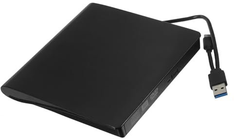 KONTONTY External Cd Dvd Drive for Laptop Type-c Usb Optical Drive External Dvd Player Fast Transmission Stable Playback Versatile Disc Format Support Easy to Use Compact Storage