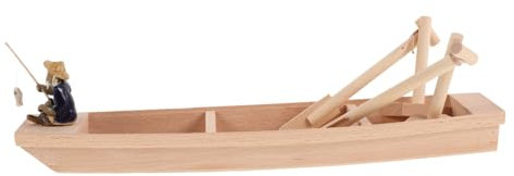 ADOCARN Realistisches Holzboot-Modell Aus Unbemaltem Holz Als Dekoration Für Schreibtisch Unvollendetes Holzboot Als Charmantes Wohnaccessoire Für Atmosphäre