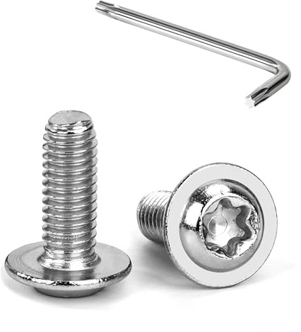 Tunejoy M6 x 16 mm Tornillos de Cabeza Alomada Torx con Brida Tornillo de Cabeza Hexagonal de Acero Inoxidable A2 V2A Tornillos Máquina con T30 Allen Rosca Completa 20 Piezas