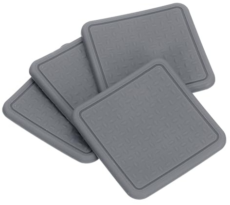 sourcing map 4Pcs Non-Slip Furniture Pads, 2.36 Square Anti Skid Rubber Caster Cups, Anti-Sliding Furniture Coasters, Anti Slide Floor Protectors Pads for Bed Couch Table (Grey)