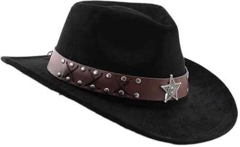 Qsvbeeqj Ethnischer Stern-Gürtel, Hut für formelle und legere Erwachsene, Uni, Kopfbedeckung, Maskerade, Party, Gentleman, Karneval, Requisiten, Kopfbedeckung