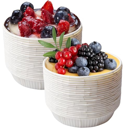 100 stycken minikakformar av papper för bakning, bakformar minikakformar, papperskakformar 10 cm, muffinsformar, cupcake-formar, engångs quichformar för cupcakes puddingmuffins (vit)