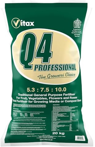 Vitax Q4 All Purpose Plant Food 20kg | Professional Pelleted Fertiliser with Organic Nutrients | Essential Trace Elements for Flowers, Fruit & Vegetables | High Yield Slow Release Allotment Fertilizer