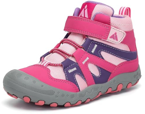 Mishansha Niñas Zapatos de Senderismo Antideslizante Trekking Botas Niña Transpirables Cómodos Montaña Zpatillas Pink 30 EU