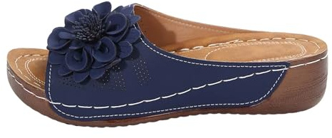 Blomma kvinnor tofflor öppen tå flatform sandaler för kvinnor bred passform barfotaskor kvinnor dra på damer strandskor slip-on flickor för kvinnor Storbritannien bred passform kvinnors sandal och