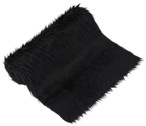 BENECREAT 100cm Schwarzer Kunstpelzstoff 30cm Weicher Plüschstoff Näh Und Bastelmaterialien Für Kostüme Teppiche Kissen Dekorationen Foto Prop Hintergrund Cosplay
