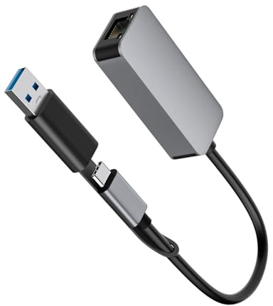 Laikoutd Tarjeta De Red USB 2500 M con Luz LED Múltiples Sistemas Compatibles con Dispositivos Computadora Portátil Dongle Gigabit Ethernet Apto para Viajes