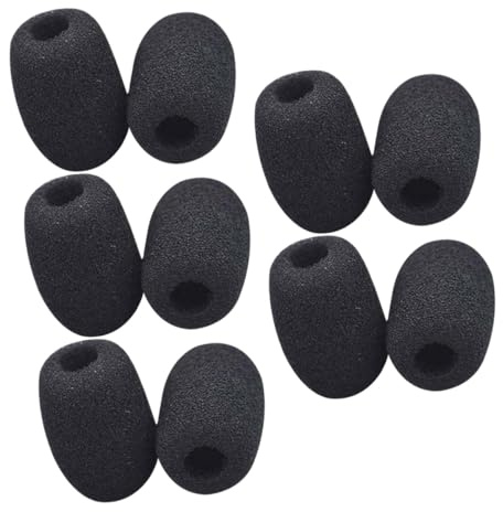 HOUDERCO 10 Stück Teiliges Mini Mikrofon Windschutz aus Weichem Schwamm Winddichte Mikrofonabdeckungen für Ansteckmikrofone Headset mikrofone Einfache Montage für Unterricht Konferenzen
