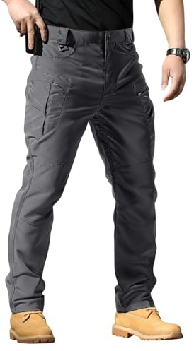 Generico Pantaloni da Lavoro Uomo, Pantaloni Tattici Uomo Militari Asciugatura Rapida Pantalone Cargo Elasticizzati Abbigliamento Tattico con Tasche da Trekking