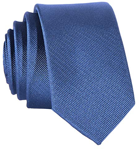 DonDon schmale jeansblaue Krawatte 5 cm