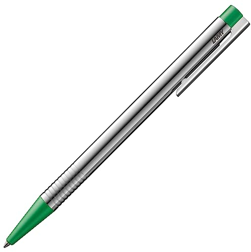 Lamy logo matt green Kugelschreiber - zeitloser Kuli in einem eleganten & robusten Gehäuse aus Edelstahl – inkl. Großraummine M 16 in Strichbreite M in grün
