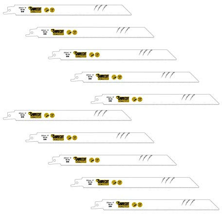 10 x SabreCut SCRS1122HF_10 225mm 10 TPI S1122HF Fast Wood and Metal Cutting Reciprocating Sabre Saw Blades
