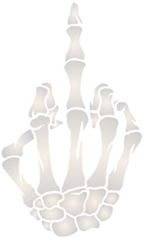 Skelett Finger Schablone 7,62 x 12,70 cm (S) - Stencil Company Original Skelett Hand Flipping The Bird Graphic Design