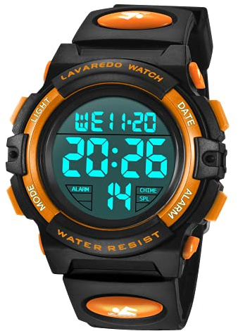 Kids Watch,Boys Watch for 6-15 Year Old Boys,Digital Sport Outdoor Multifunctional Chronograph LED 50 M Waterproof Alarm Calendar Watch for Children with Silicone Band