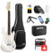 Donner Chitarra elettrica, DST-152 Starter Kit per chitarra elettrica HSS Pickup Coil Split, con amplificatore, borsa, accessori, bianco