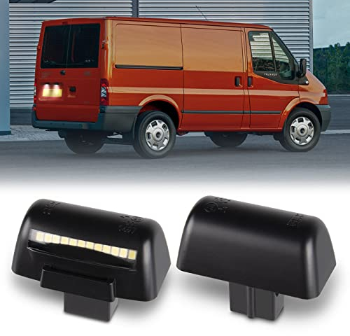 POPMOTORZ Number Plate Light, 2Pcs LED License Plate Lights with Canbus Design Error Free 3014 SMD Compatible with Ford Transit MK5 MK6 MK7 1985-2014