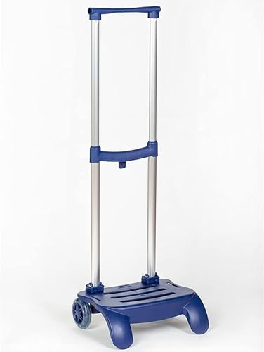 Devesa Carro para Mochila Escolar - Azul - Aluminio Resistente y Plegable, Ligero y Estable, con Diseño Ergonómico para Evitar Dolor de Espalda, Compatible con Mochilas de Gran Capacidad