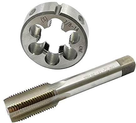 ASZLBYM 7/8-14 HSS-Gewindebohrer- und Schneideisensatz, UNF-Maschinengewindebohrer und UNF-Rundgewindeschneideisen für die rechte Hand