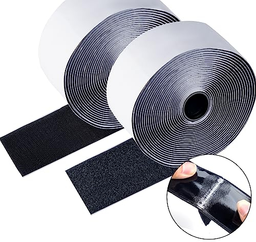 ABSOFINE 8M Self Adhesive Tape Hook and Loop Strip Tap 50mm Wide Waterproof Double Sided Sticky Fastening Tape Reusable Nylon Strip Tape