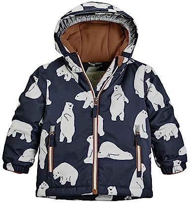 firstinstinct by killtec bambini Giacca da sci impermeabile/giacca funzionale con cappuccio e ghetta antineve FISW 30 MNS SKI JCKT, dark blue, 98, 39907-000