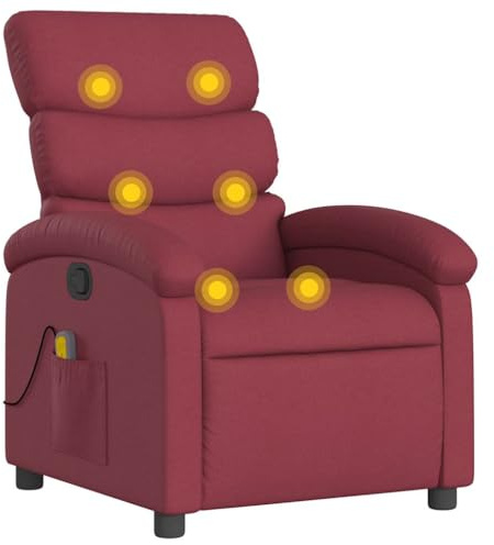 vidaXL Massagesessel Weinrot Stoff