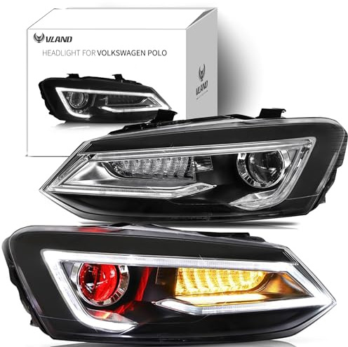 VLAND Scheinwerfer passend für Polo MK5 6R 6C 2009–2017 (nicht passend für Polo GTI/1.2 TSI/R),Devil's Eye