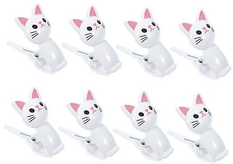 Tofficu 8pcs Cute Cat Clips Multipurpose Small Chip Bag Sealing Clips Airtight Seal Office and Kitchen Use