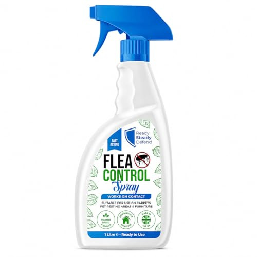 Flea Killer Spray 1 Litre - Effective Flea Spray for The Home, Powerful Treatment for House Carpets, Household Formula, Effective Plant-Based Protection, Up to 3 months