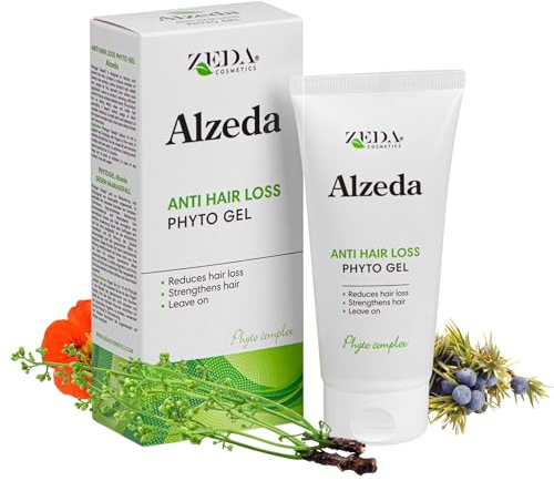ALZEDA Gel Anticaída 100 ml – Con ortiga, raíz de bardana, aceite de enebro y quinina – Fortalece las raíces, estimula el crecimiento y mejora la densidad capilar – Para hombres y mujeres
