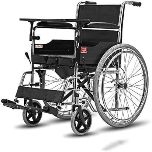 POSEDWRA Silla de Ruedas con Asiento de Inodoro para Personas Mayores discapacitadas, Carrito para Caminar portátil y Plegable para desplazamientos
