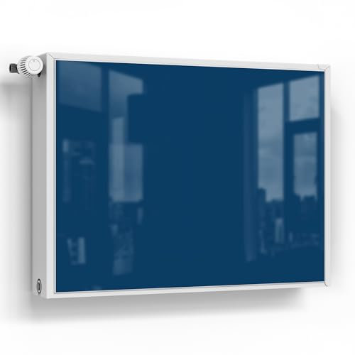 DEQORI Lámina magnética para calefacción, 80 x 60 cm, color azul oscuro, decorativa para radiadores, lámina decorativa autoadhesiva, magnética y se puede escribir
