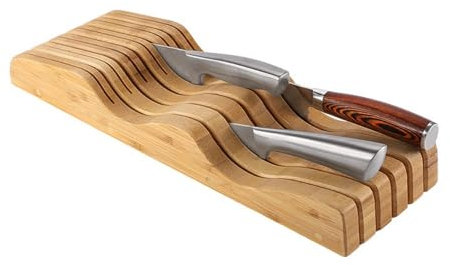 Ceppo portacoltelli in legno con 11 fessure Ceppo portacoltelli universale senza coltelli Mantieni i coltelli puliti e affilati Conservazione dei coltelli da cucina for il ripiano dei coltelli da cuci