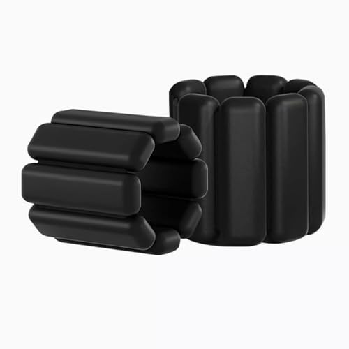 NEXROLA 2pcs Einstellbare Handgelenk und Knöchel Gewichtsmanschette Set Fitness für Damen und Herren, für Yoga, Pilates Laufen, Schwimmen und Krafttraining (Schwarz)