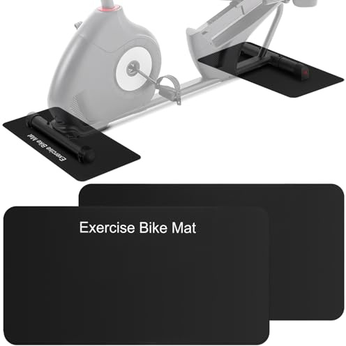 TOBWOLF 2PCS Rutschfeste Bodenschutzmatte, Kompatibel Mit Peloton-Fahrrad, Jede 63,5 x 30 cm Laufband Matt Schalldämmend, Bodenschutzmatte Laufband für Fitnessgeräte, Indoor Heimtrainer, Fahrrad