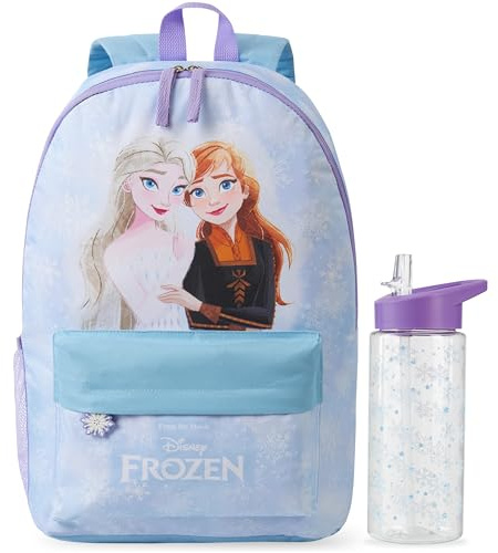 Get Trend Disney Frozen Mochila Infantil con Botella Agua 500 ml, 43cm, Grande Mochila Escolar con Cremallera y Botella Sin BPA, Regalo Niña Ideal (Multi Frozen)